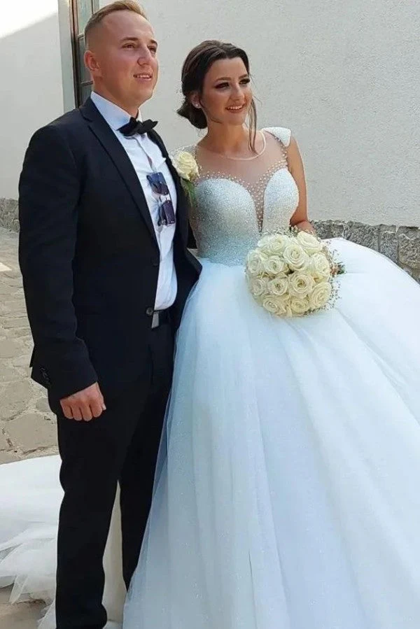 Amazing Princess Long Long Sequined Sleeveless Wedding Dresses Online - Image 5