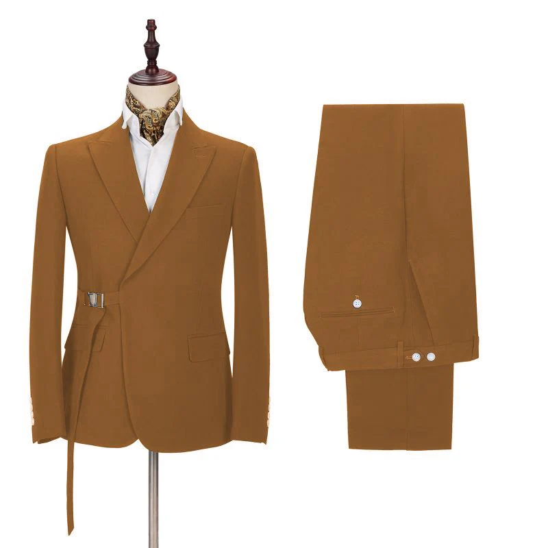 Elegant Slim Fit Two-Piece Peaked Lapel Prom Suits for Men - Image 2