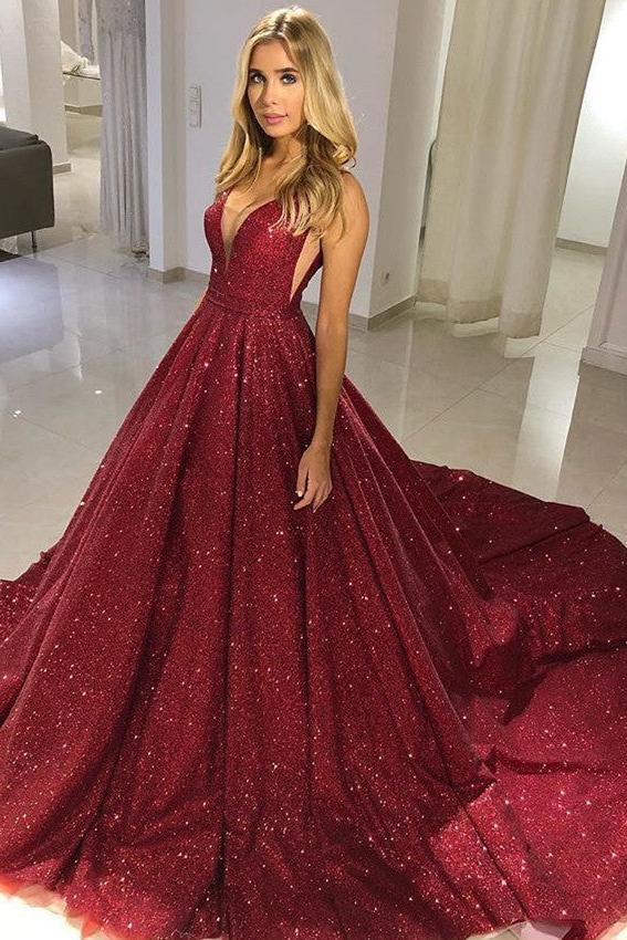 Elegant A-Line Straps Sleeveless V-Neck Floor-Length Prom Party Gowns - Image 2