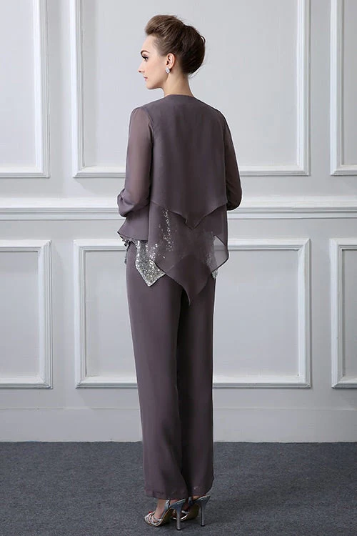 elegant Casual Vintage Long Sleeves Jewel Mother's suit - Image 2