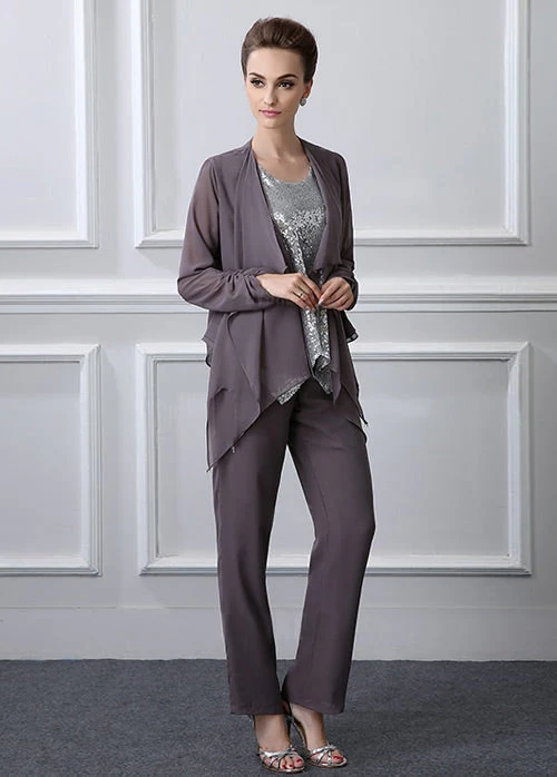 elegant Casual Vintage Long Sleeves Jewel Mother's suit - Image 5