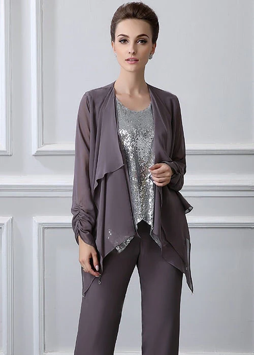 elegant Casual Vintage Long Sleeves Jewel Mother's suit - Image 6