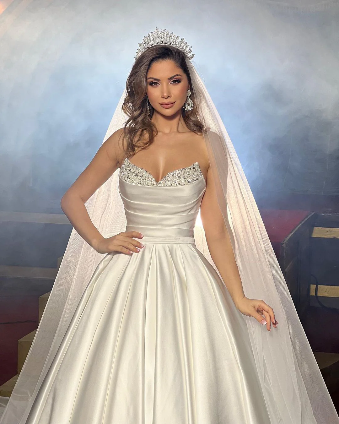 Charming FloorLength Sleeveless A Line Wedding Dress With Beads - Image 2
