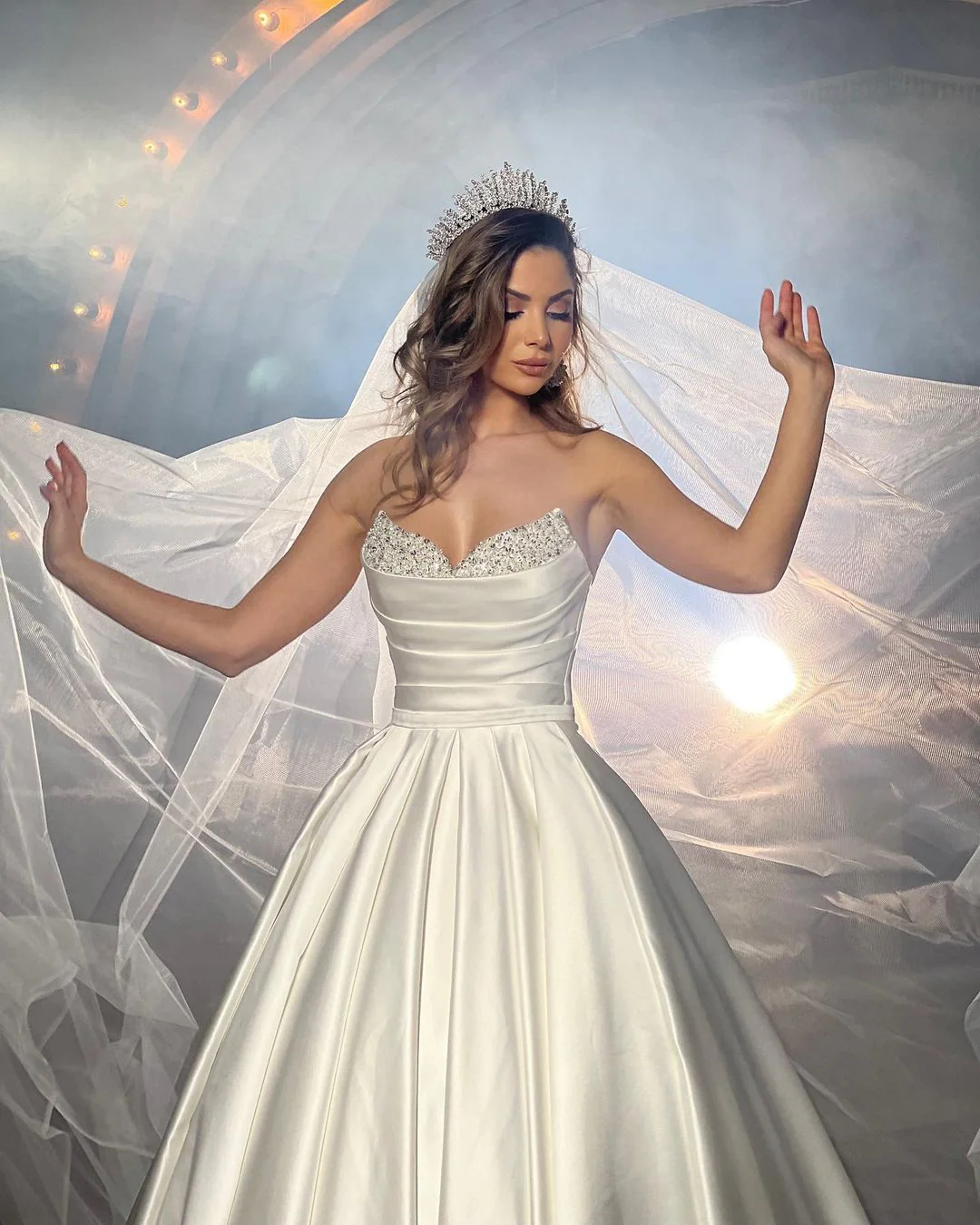 Charming FloorLength Sleeveless A Line Wedding Dress With Beads - Image 3