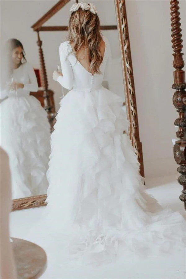 Elegant Lace Applique Wedding Dresses Sleeveless With Split - Image 5