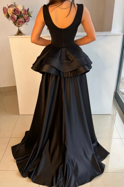 Gorgeous Long Black Graduation Dresses Fabulous Drom Dresses With Detachable Train - Image 2