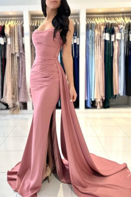 Gorgeous Long Fabulous Sleeveless Dusty Pink Graduation Dresses With Split Online - Image 4