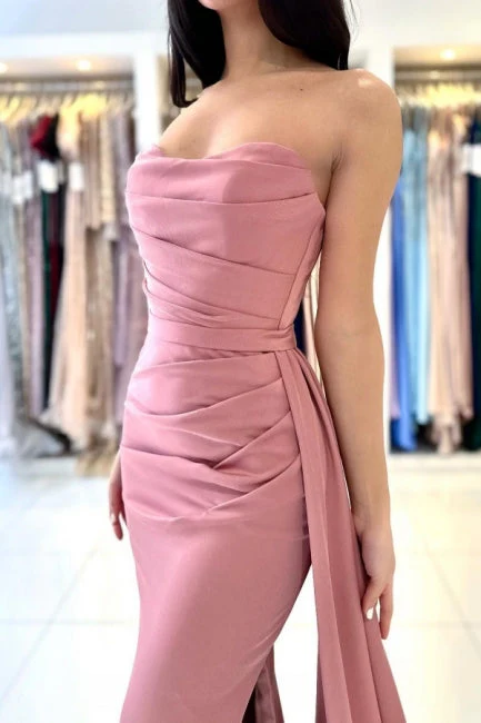 Gorgeous Long Fabulous Sleeveless Dusty Pink Graduation Dresses With Split Online - Image 5