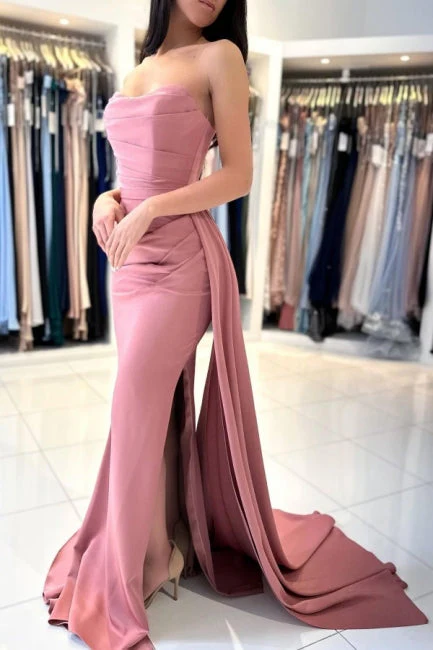 Gorgeous Long Fabulous Sleeveless Dusty Pink Graduation Dresses With Split Online - Image 6