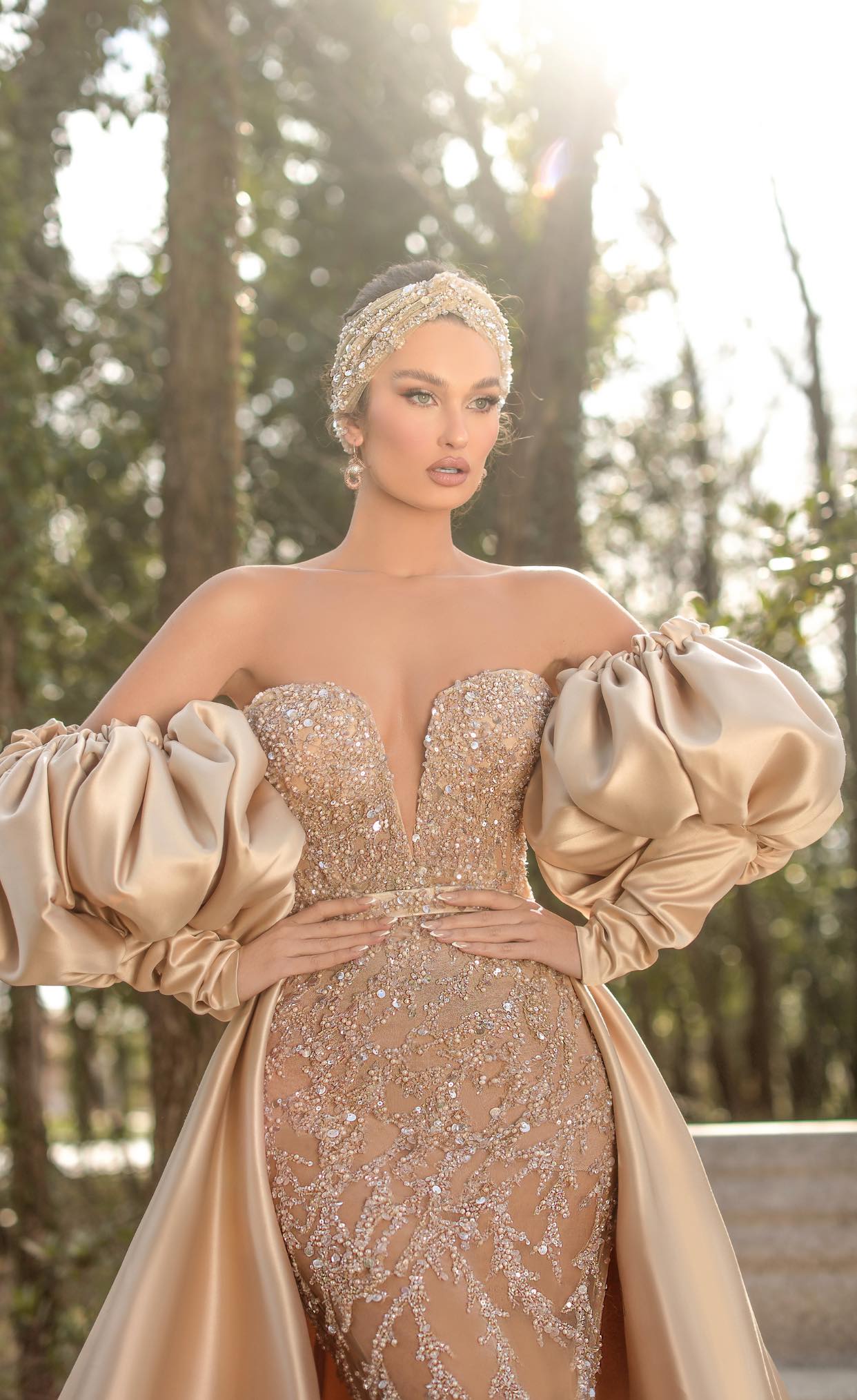 Glorious Off-the-shoulder Long Sleeve Evening Dress Mermaid Evening Gowns - Image 2