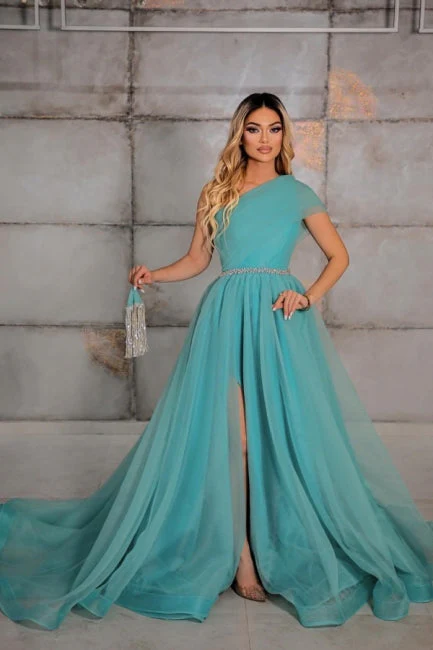 Fabulous One Shoulder Sleeveless Long Prom Dress Ribbons - Image 3