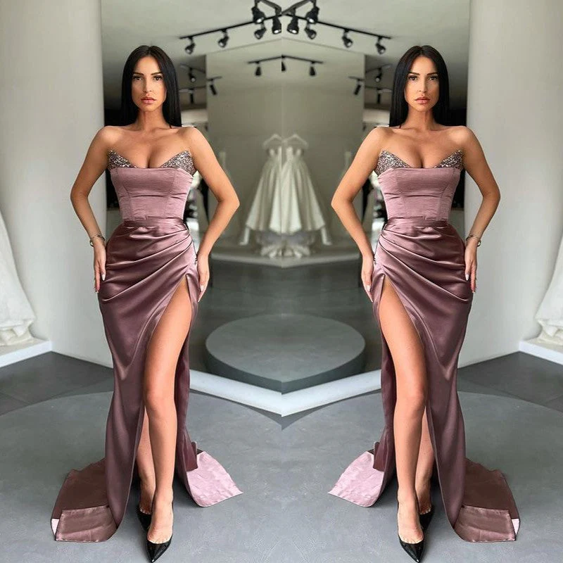 Elegant Sequins Mermaid Long Prom Dress With Split - Image 3