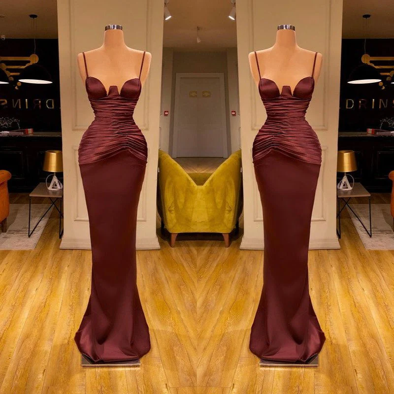 Elegant Spaghetti-Straps Mermaid Evening Party Gowns Long Prom Dresses - Image 2