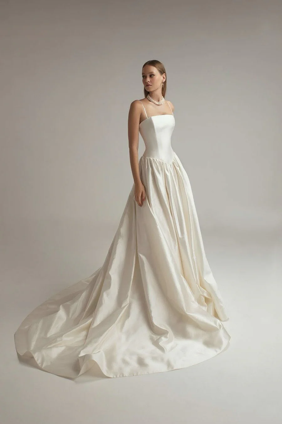 Elegant Spaghetti-Straps Sleeveless A-Line Prom Dresses Long With Pleats - Image 2