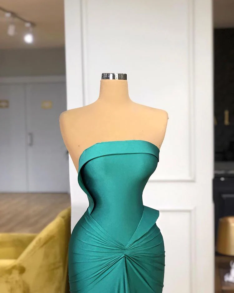 Elegant Strapless Long Mermaid Evening Prom Dress Online - Image 2