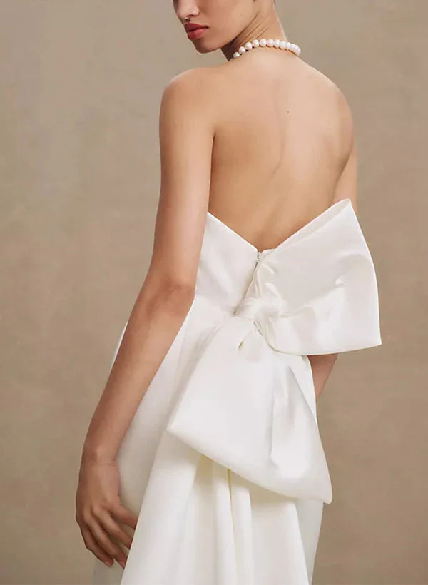 Elegant Strapless Satin Wedding Dresses Sash - Image 3