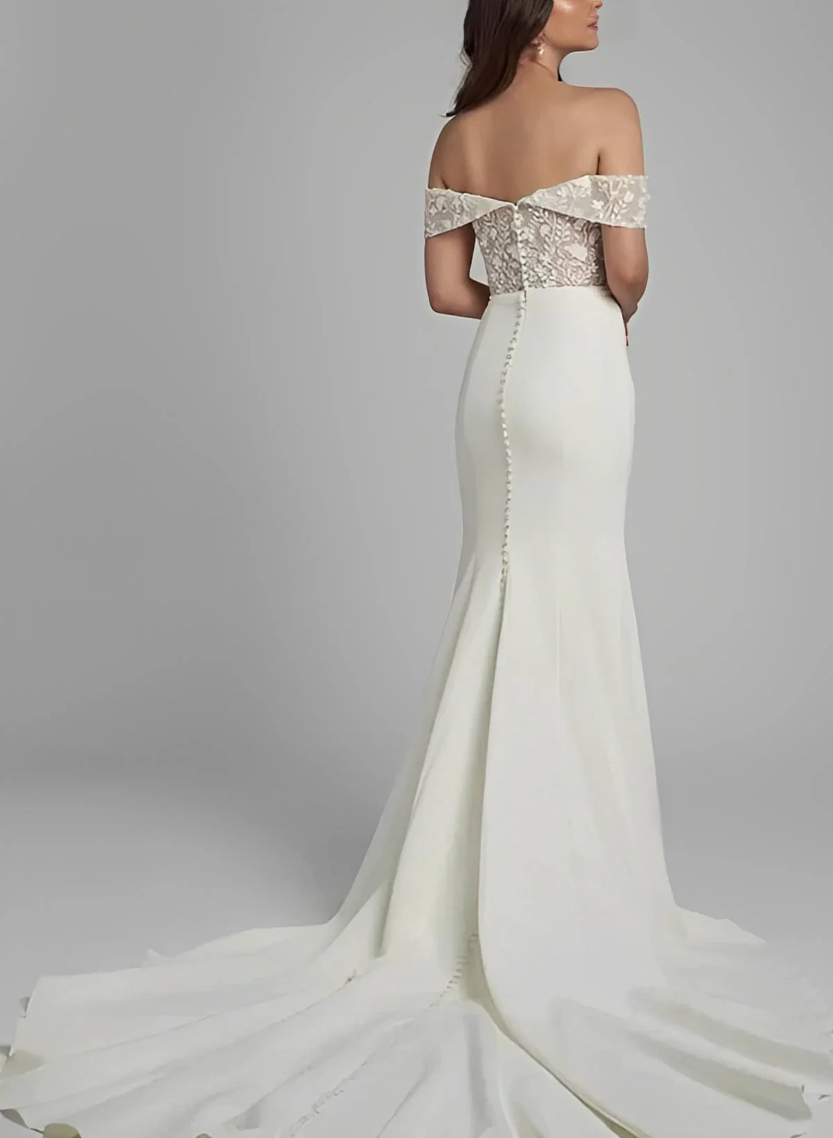 Elegant Sweetheart Elastic Satin Wedding Dresses Appliques Lace - Image 2