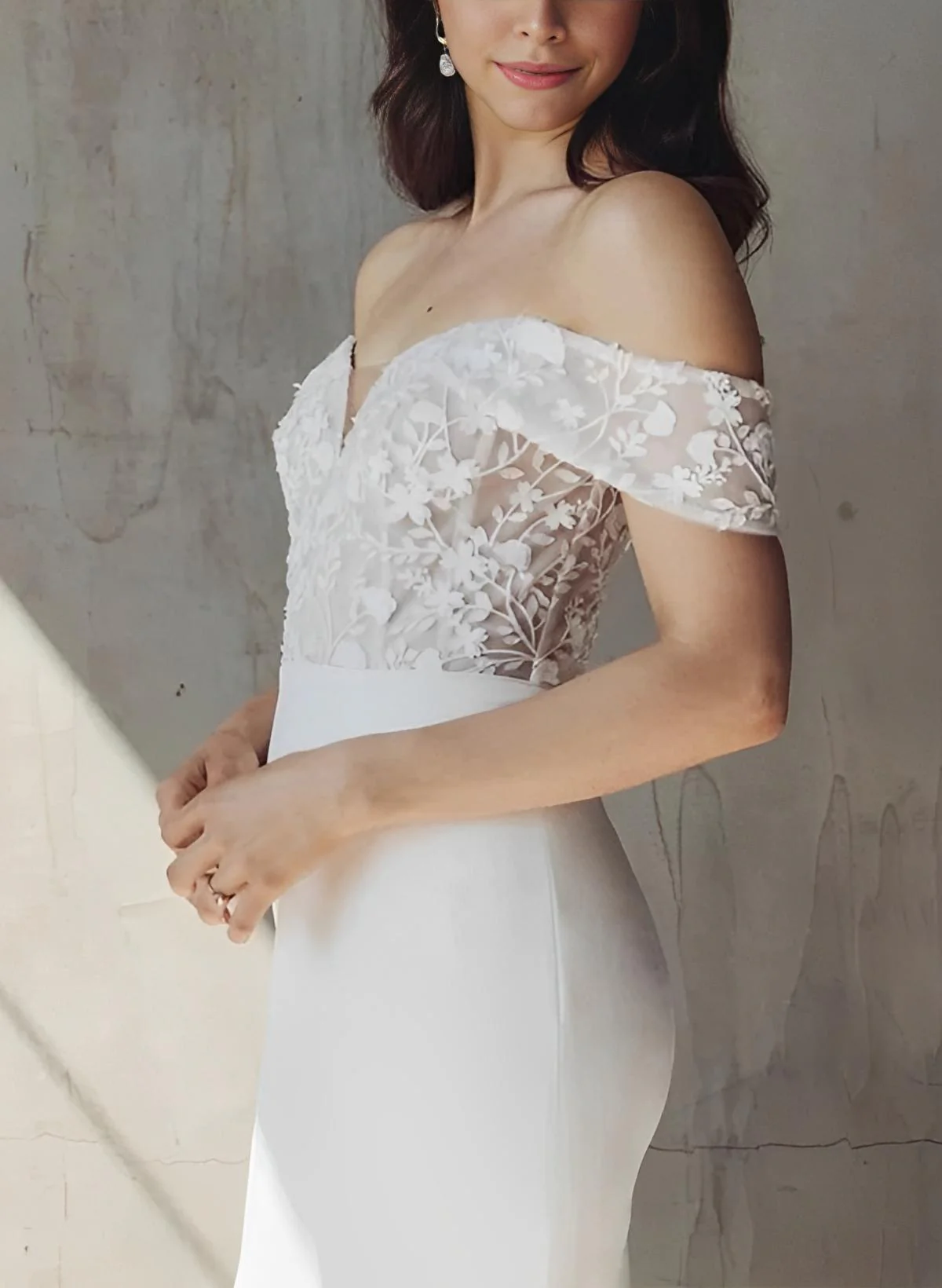 Elegant Sweetheart Elastic Satin Wedding Dresses Appliques Lace - Image 4