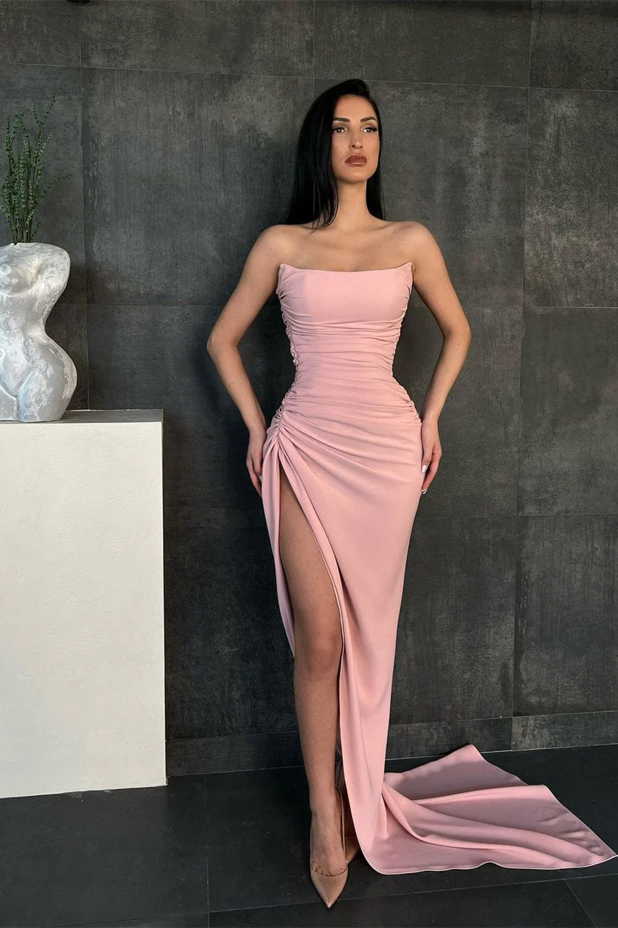 Elegant Sweetheart Mermaid Prom Dress Online with High Split - Image 2