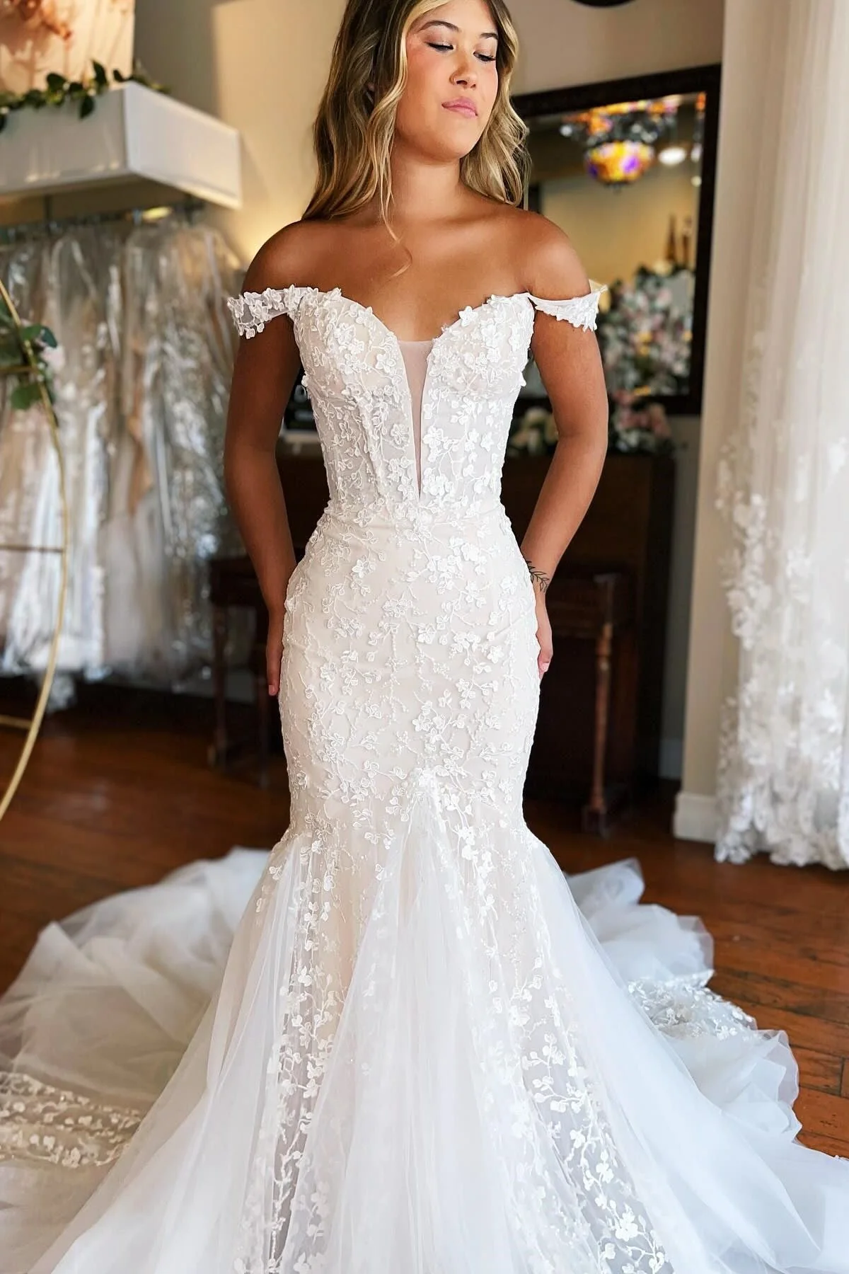 Elegant Sweetheart Straps Mermaid Wedding Dresses Sleeveless Open Back With Appliques Lace - Image 3