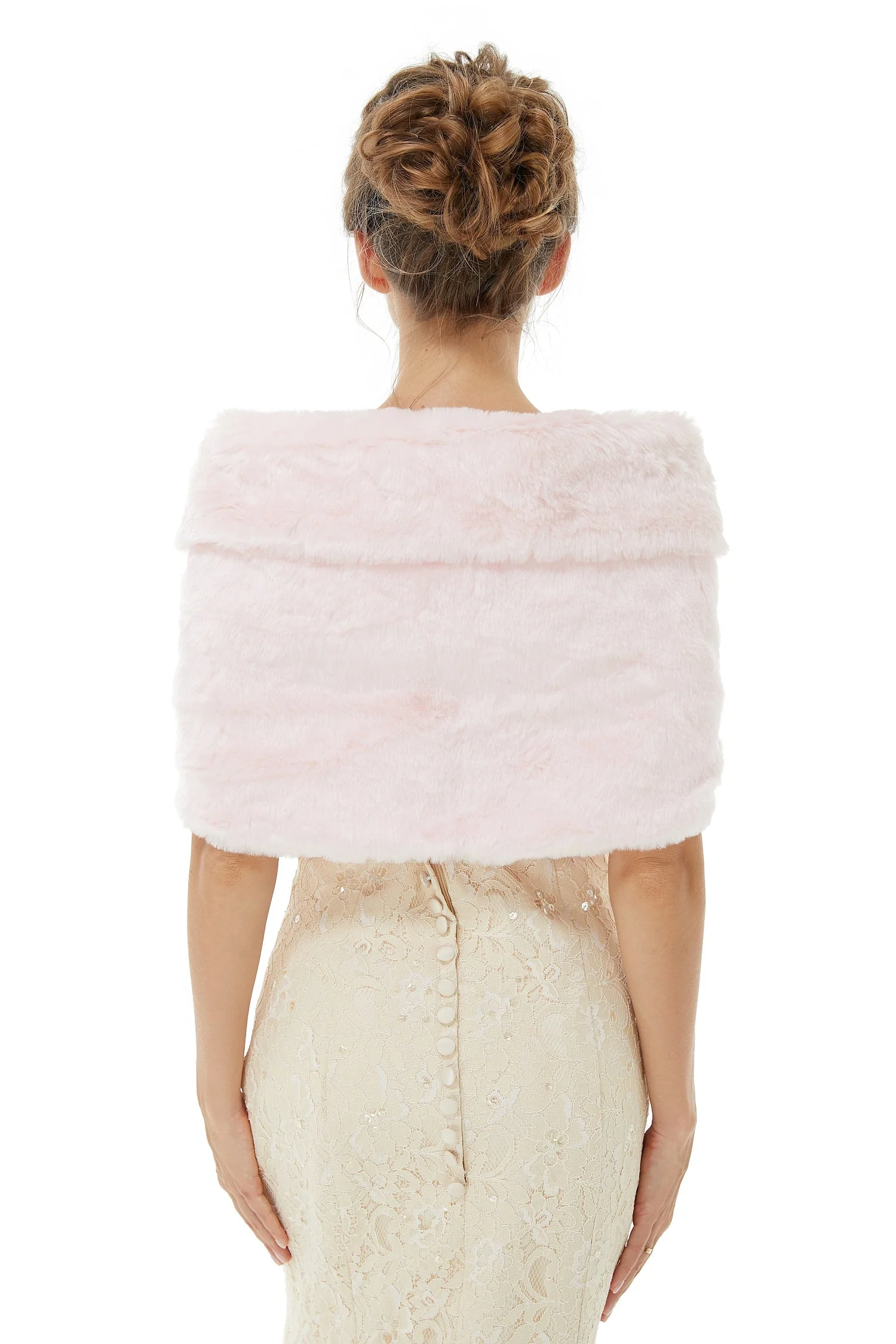 Elegant Turnover Collar Wedding Shawl Sleeveless Bridal Covers - Image 3