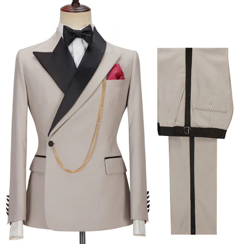 Peaked Lapel Slim Fit Men Suits for Prom - Image 3