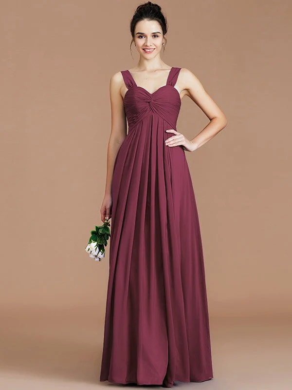 Empire Sweetheart Sleeveless Ruched Chiffon Bridesmaid Dresses - Image 11