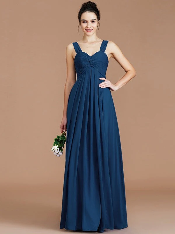 Empire Sweetheart Sleeveless Ruched Chiffon Bridesmaid Dresses - Image 16