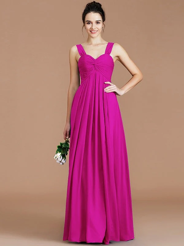Empire Sweetheart Sleeveless Ruched Chiffon Bridesmaid Dresses - Image 17