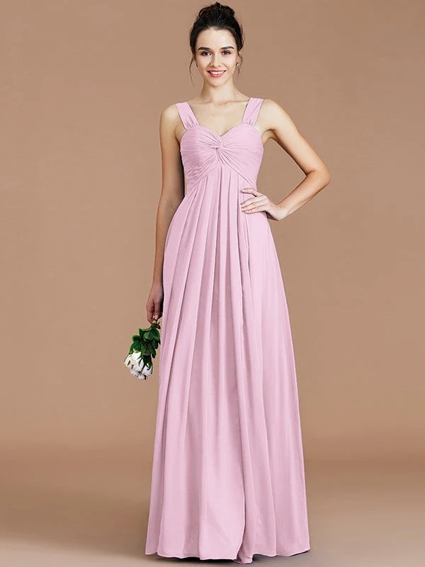 Empire Sweetheart Sleeveless Ruched Chiffon Bridesmaid Dresses - Image 28