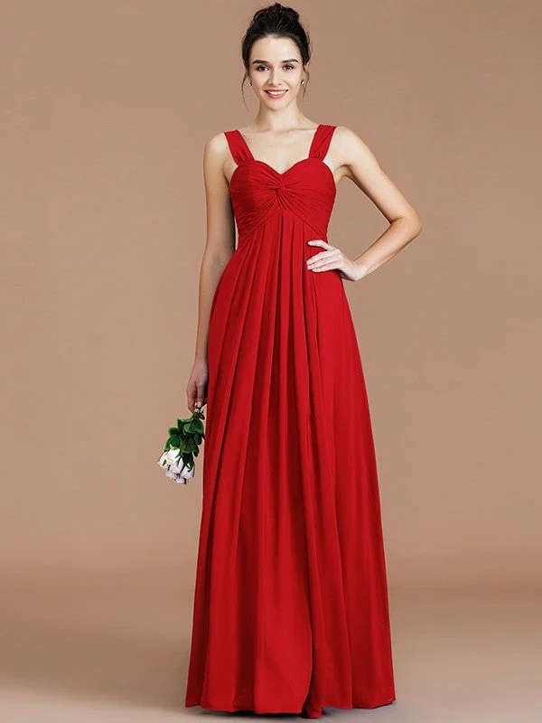 Empire Sweetheart Sleeveless Ruched Chiffon Bridesmaid Dresses - Image 29