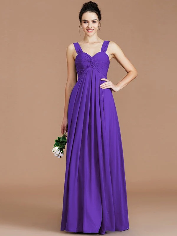 Empire Sweetheart Sleeveless Ruched Chiffon Bridesmaid Dresses - Image 30