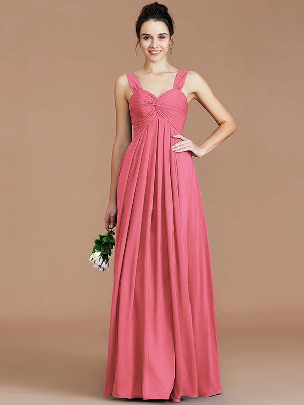 Empire Sweetheart Sleeveless Ruched Chiffon Bridesmaid Dresses - Image 34