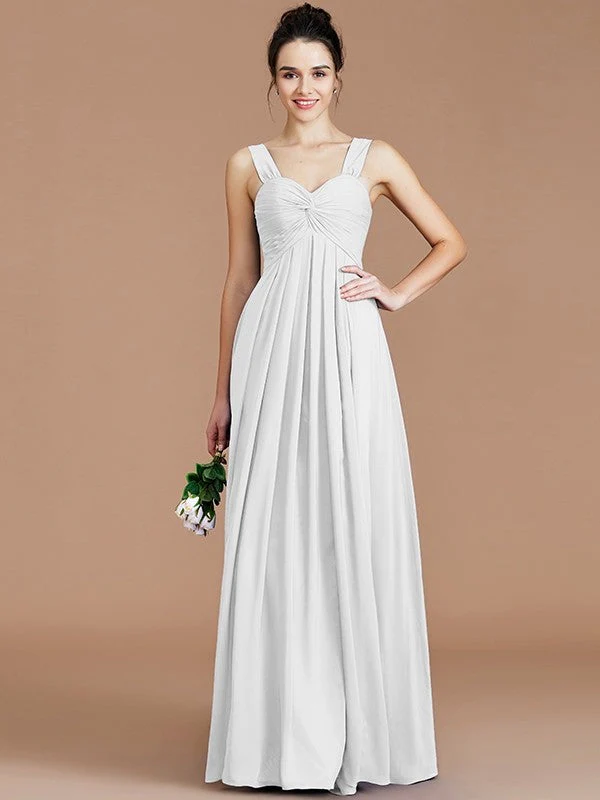 Empire Sweetheart Sleeveless Ruched Chiffon Bridesmaid Dresses - Image 35