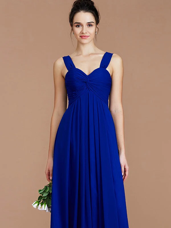 Empire Sweetheart Sleeveless Ruched Chiffon Bridesmaid Dresses - Image 5