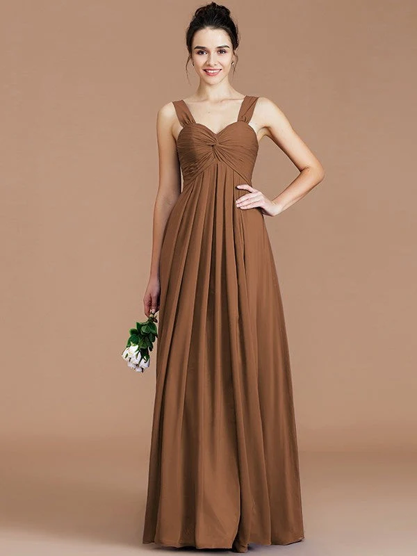 Empire Sweetheart Sleeveless Ruched Chiffon Bridesmaid Dresses - Image 9