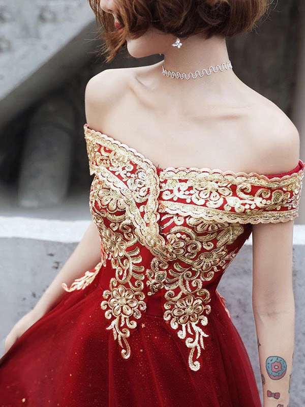 Modern Evening Dress A-Line Bateau Neck Tulle Floor-Length Sequins Sequined Dress - Image 3