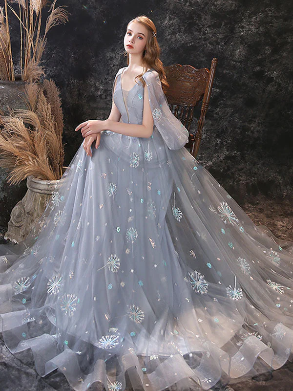 Glamorous Evening Dress A-Line Jewel Neck Lace Floor-Length Lace Formal Dinner Dresses - Image 3