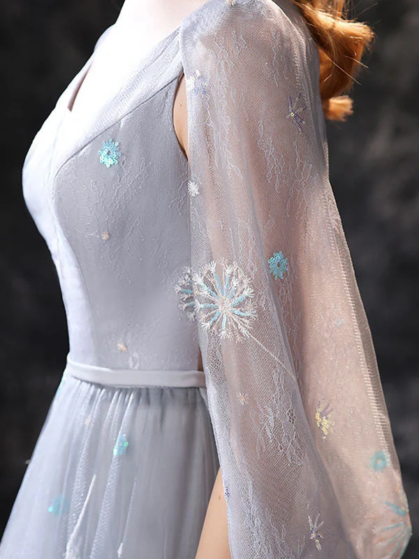 Glamorous Evening Dress A-Line Jewel Neck Lace Floor-Length Lace Formal Dinner Dresses - Image 6