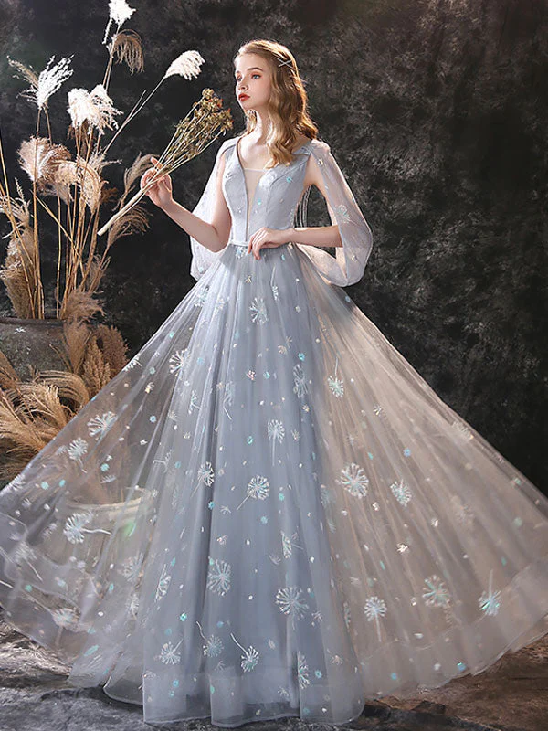 Glamorous Evening Dress A-Line Jewel Neck Lace Floor-Length Lace Formal Dinner Dresses - Image 8