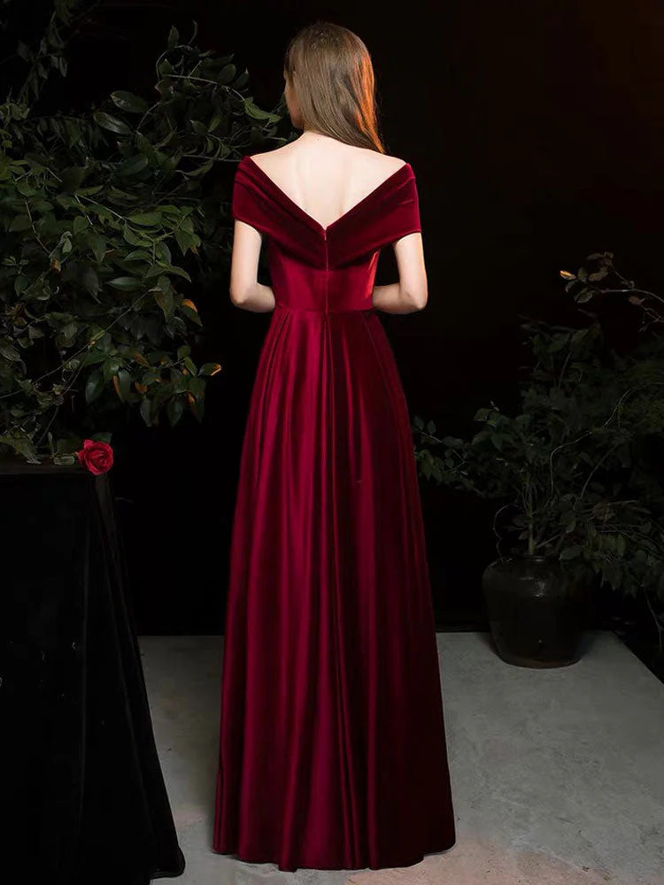 Modern Evening Dress A Line V Neck Matte Satin Floor Length Pleated Social Party Dresses - Image 4