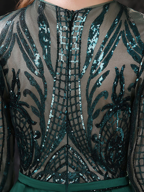 Gorgeous Evening Dress Mermaid Jewel Neck With Train Long Sleeves Zipper Lace Lace Social Pageant Dresses - Image 10