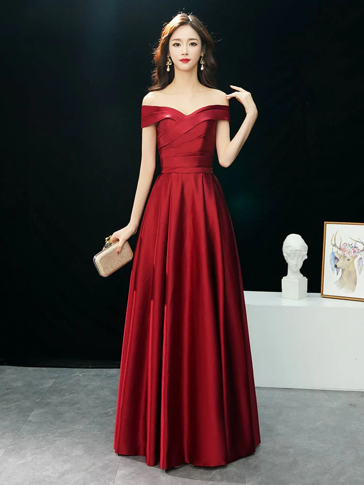 Glamorous Evening Dresses Off The Shoulder evening dress Long Satin Maxi Dresses - Image 10