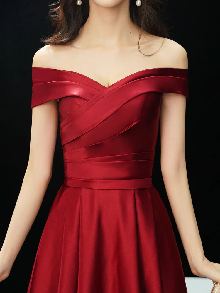 Glamorous Evening Dresses Off The Shoulder evening dress Long Satin Maxi Dresses - Image 13