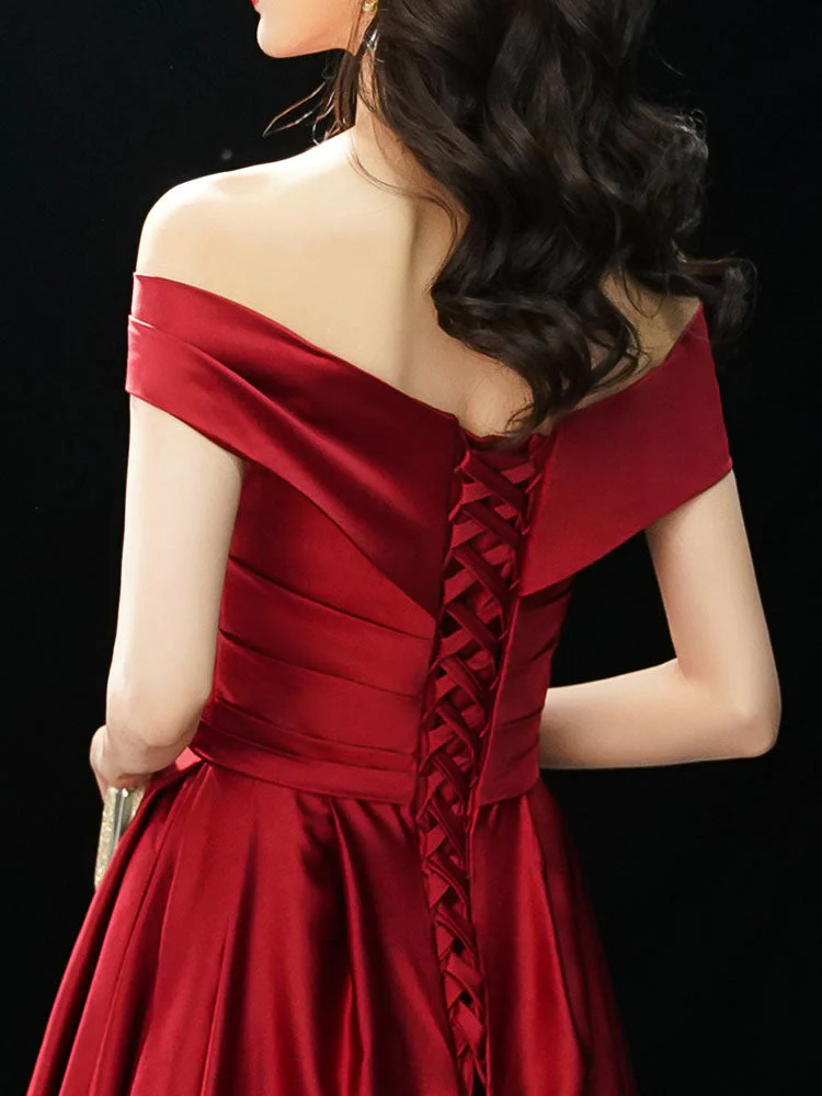 Glamorous Evening Dresses Off The Shoulder evening dress Long Satin Maxi Dresses - Image 14