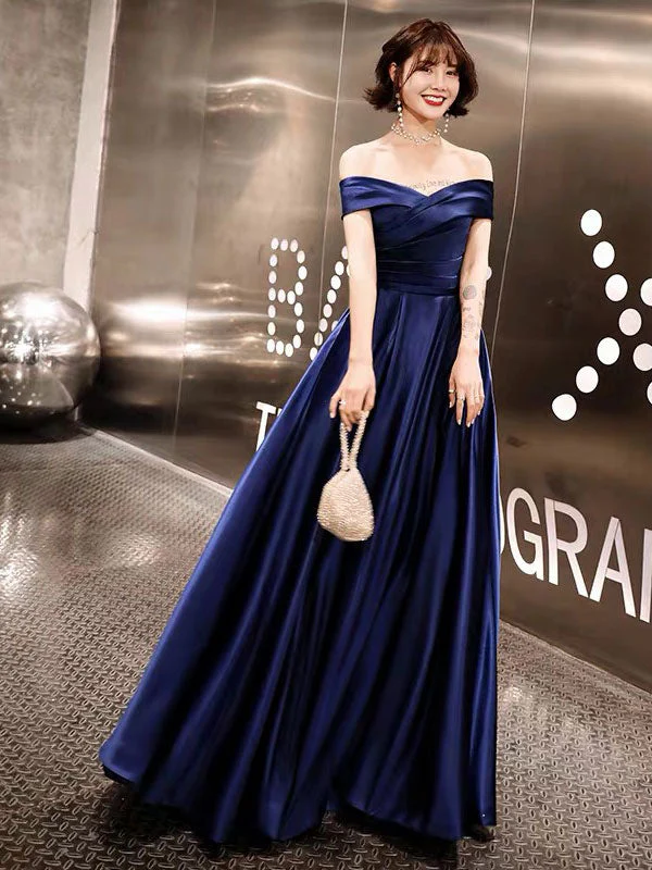 Glamorous Evening Dresses Off The Shoulder evening dress Long Satin Maxi Dresses - Image 2