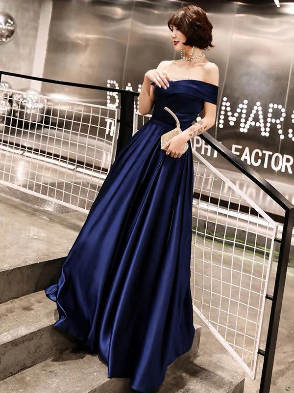 Glamorous Evening Dresses Off The Shoulder evening dress Long Satin Maxi Dresses - Image 3