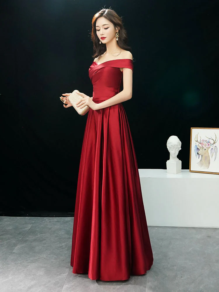 Glamorous Evening Dresses Off The Shoulder evening dress Long Satin Maxi Dresses - Image 8