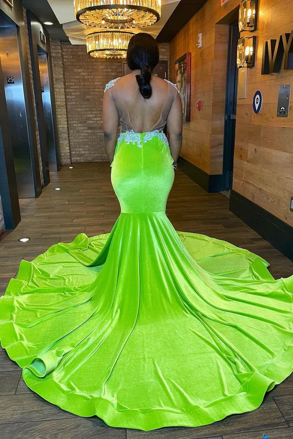 Chic Sleeveless Backless Mermaid Prom Dress With Beading - Image 3