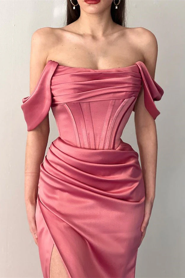 Chic Off-the-Shoulder Mermaid Prom Dresses Long Slit Online - Image 2